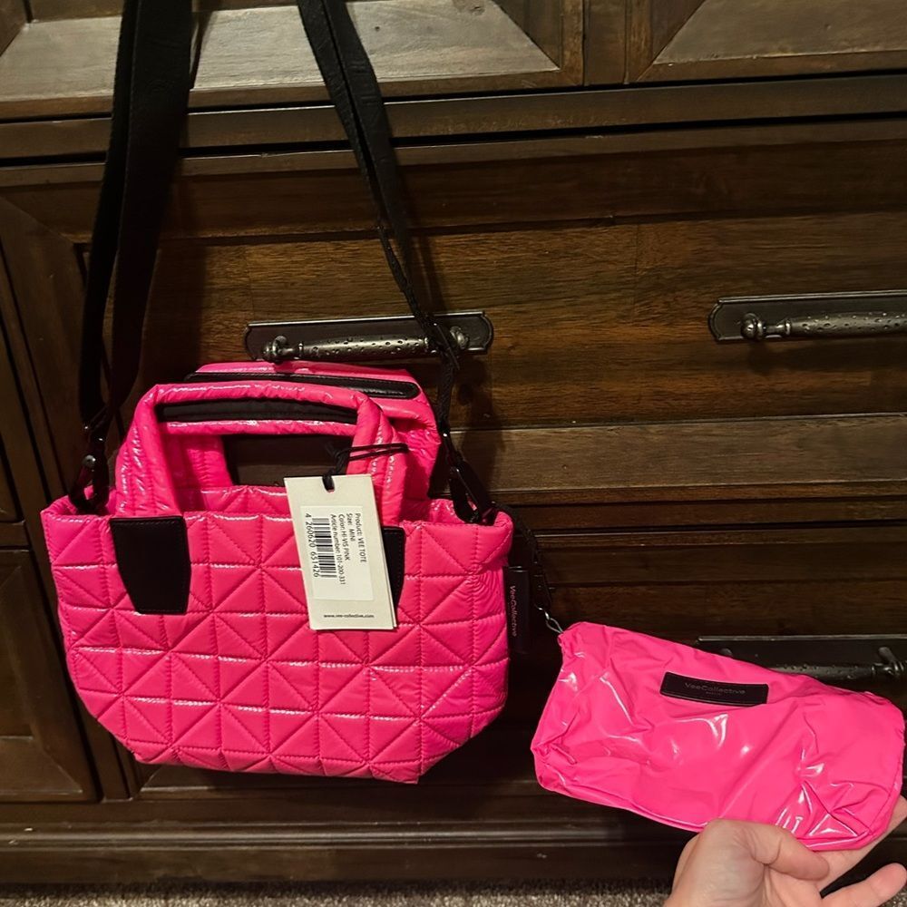 NWT VEE COLLECTIVE mini Vee tote hot pink